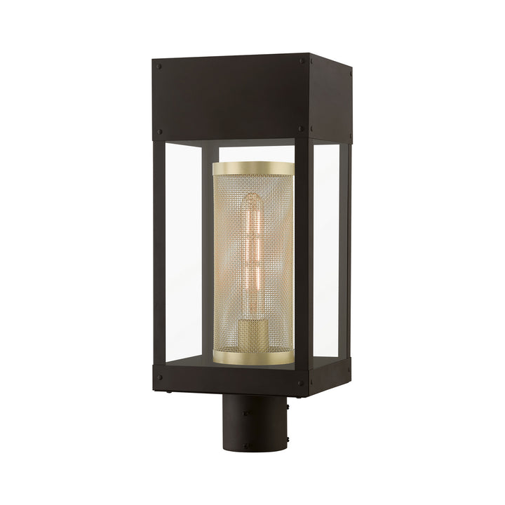 Livex Lighting 20763-07 Modern Franklin Outdoor Bronze W/Soft Gold Candle