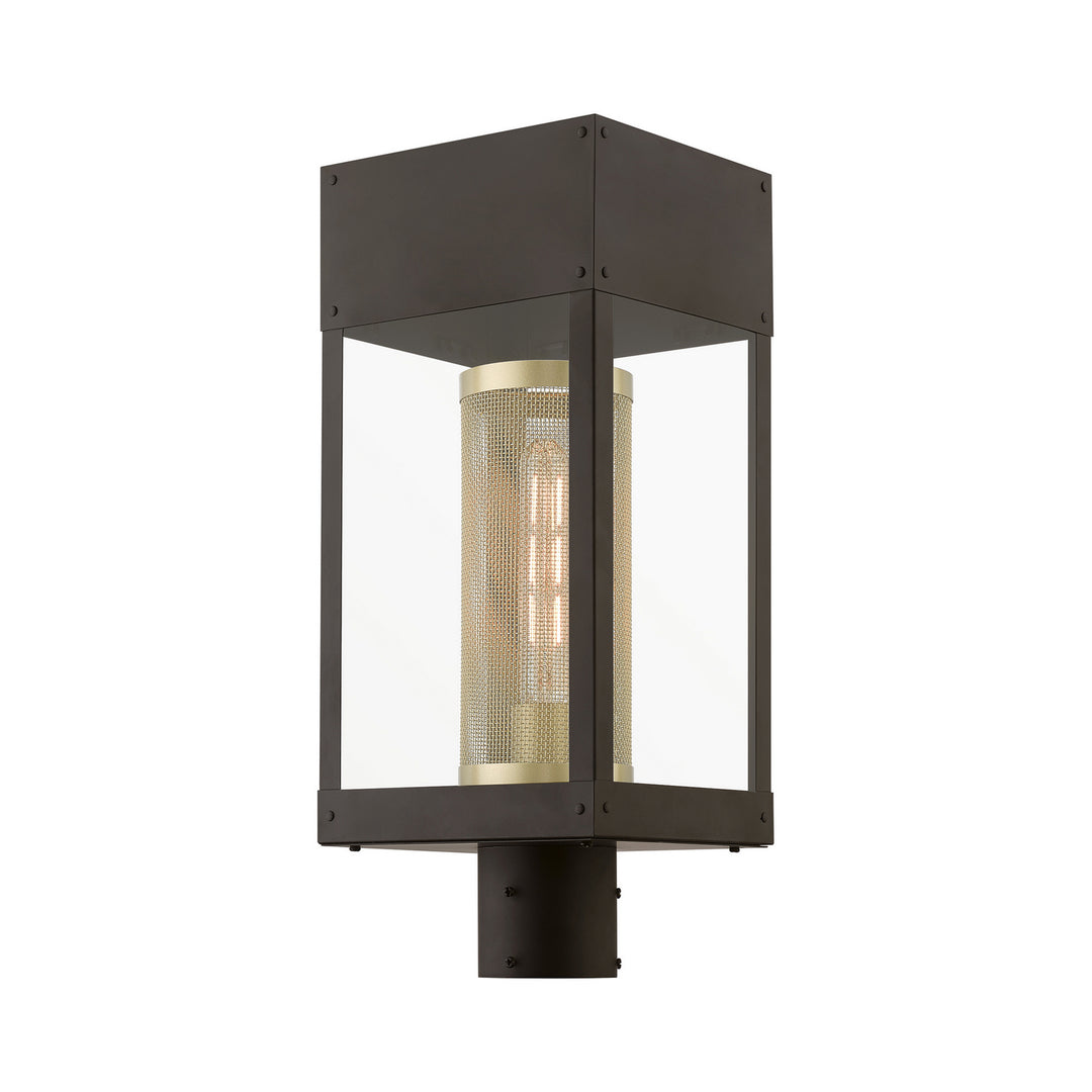 Livex Lighting 20763-07 Modern Franklin Outdoor Bronze W/Soft Gold Candle