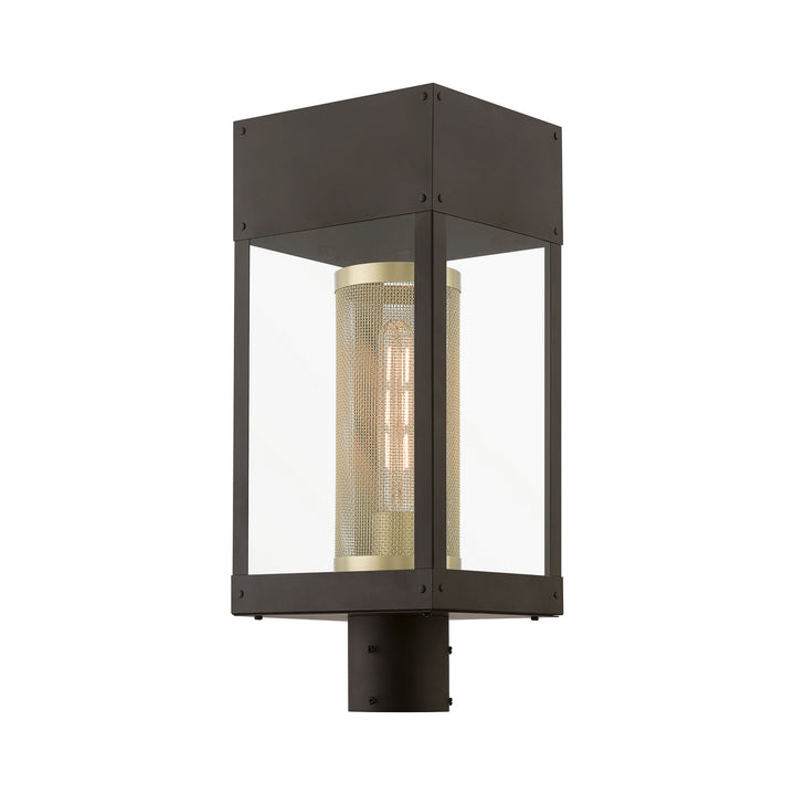 Livex Lighting 20763-07 Modern Franklin Outdoor Bronze W/Soft Gold Candle