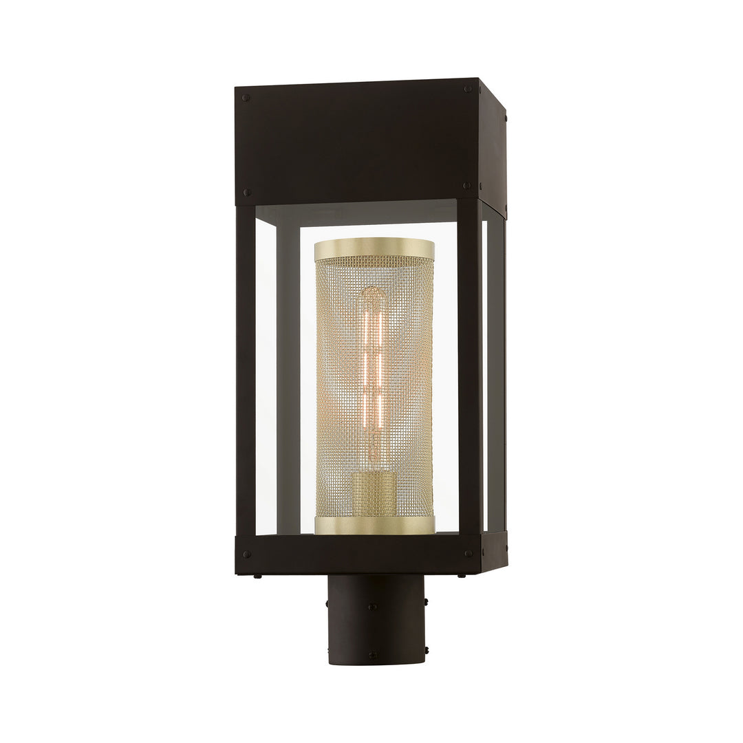 Livex Lighting 20763-07 Modern Franklin Outdoor Bronze W/Soft Gold Candle