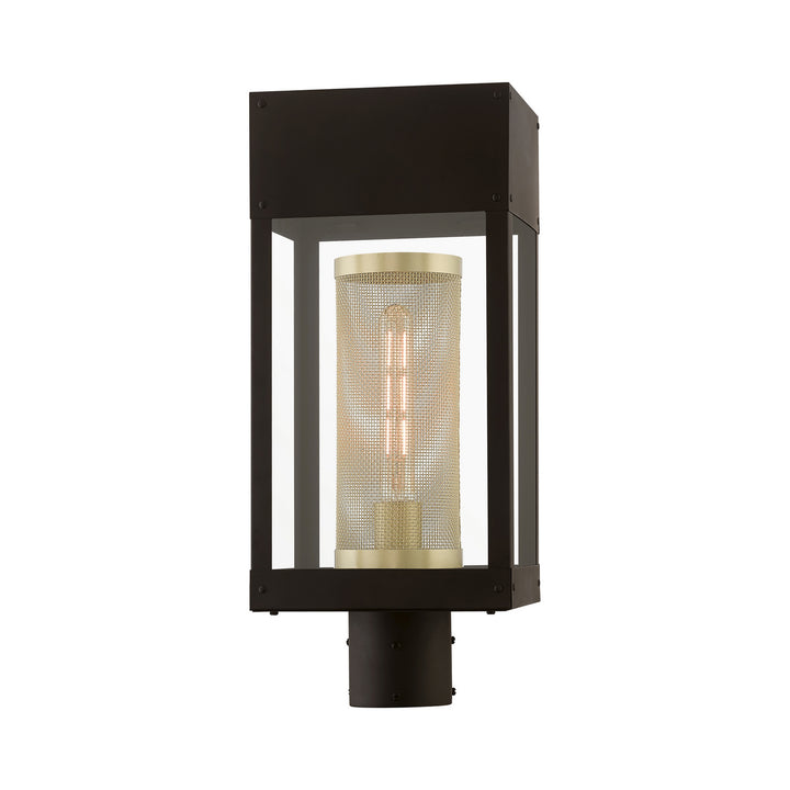Livex Lighting 20763-07 Modern Franklin Outdoor Bronze W/Soft Gold Candle