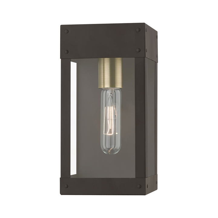 Livex Lighting 20871-07 Modern Barrett Outdoor Bronze W/Antique Brass Candle