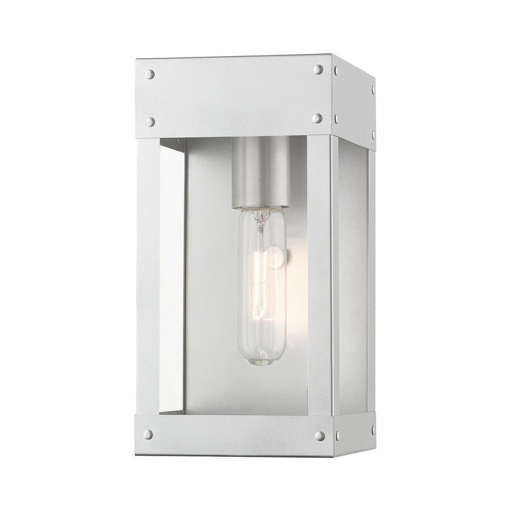 Livex Lighting 20871-81 Modern Barrett Outdoor Painted Satin Nickel W/Brushed Nickel Candle