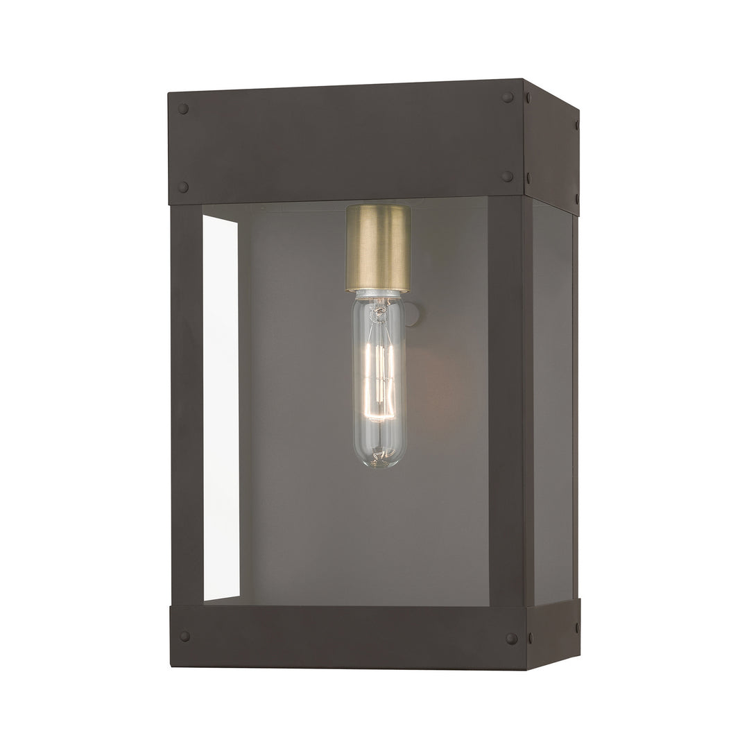 Livex Lighting 20872-07  Barrett Outdoor Bronze W/Antique Brass Candle