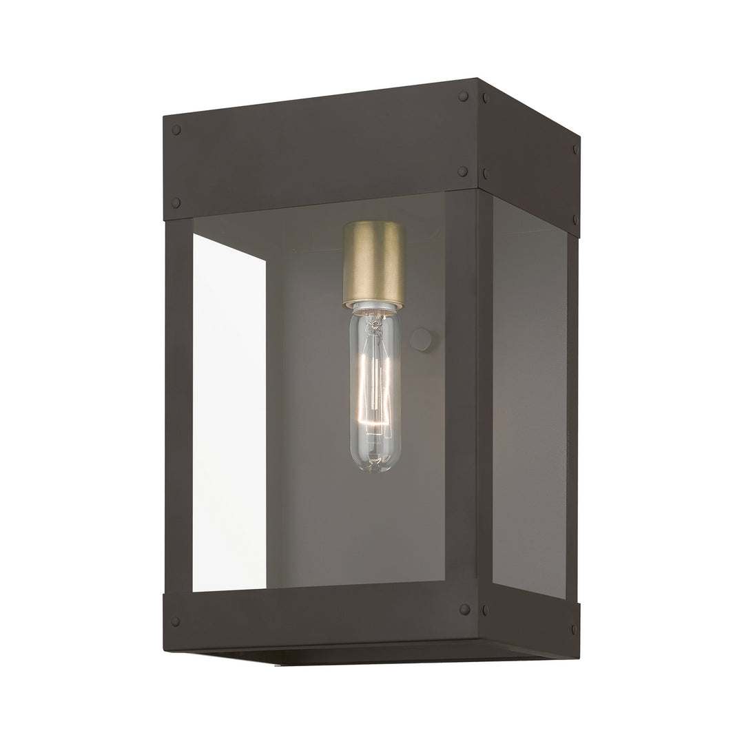 Livex Lighting 20872-07  Barrett Outdoor Bronze W/Antique Brass Candle