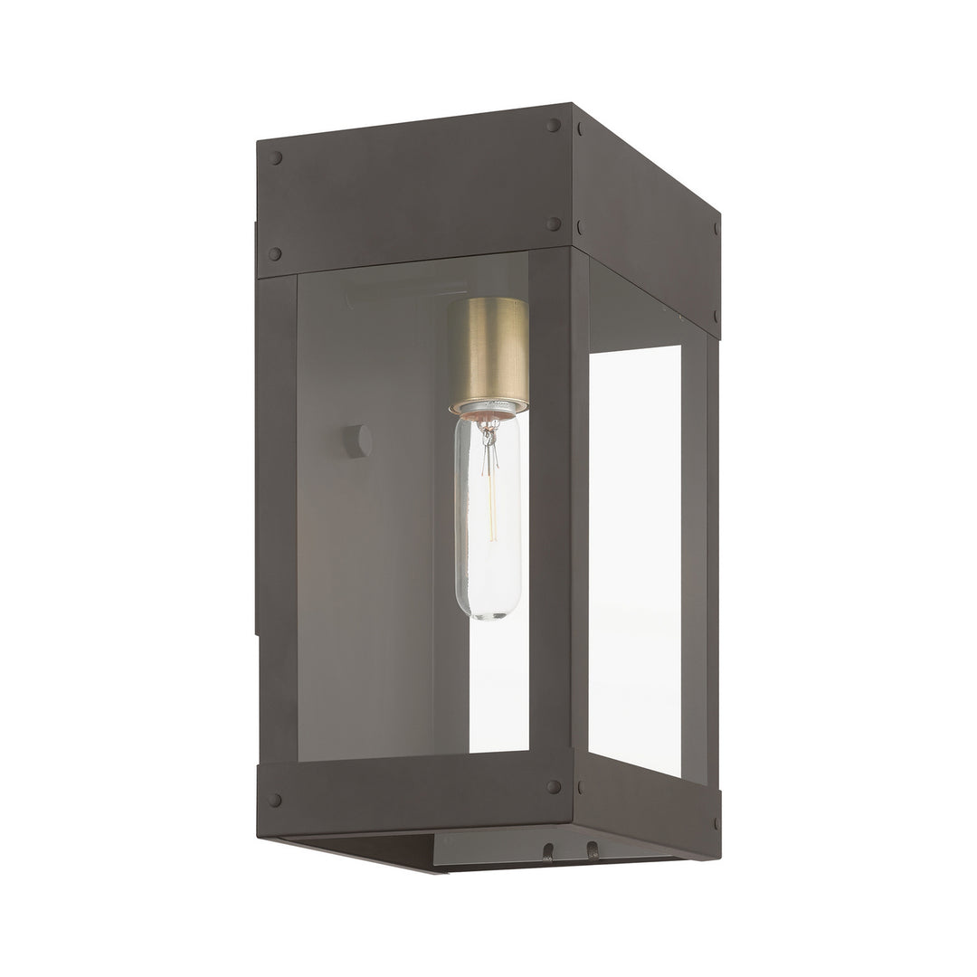 Livex Lighting 20872-07  Barrett Outdoor Bronze W/Antique Brass Candle