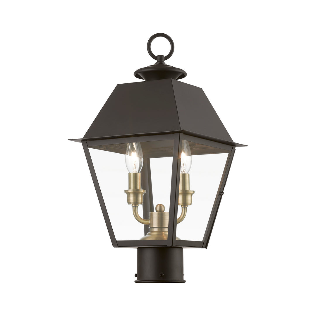 Livex Lighting 27216-07  Wentworth Outdoor Bronze W/Antique Brass Finish Cluster
