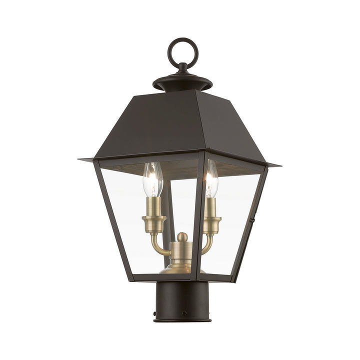 Livex Lighting 27216-07  Wentworth Outdoor Bronze W/Antique Brass Finish Cluster
