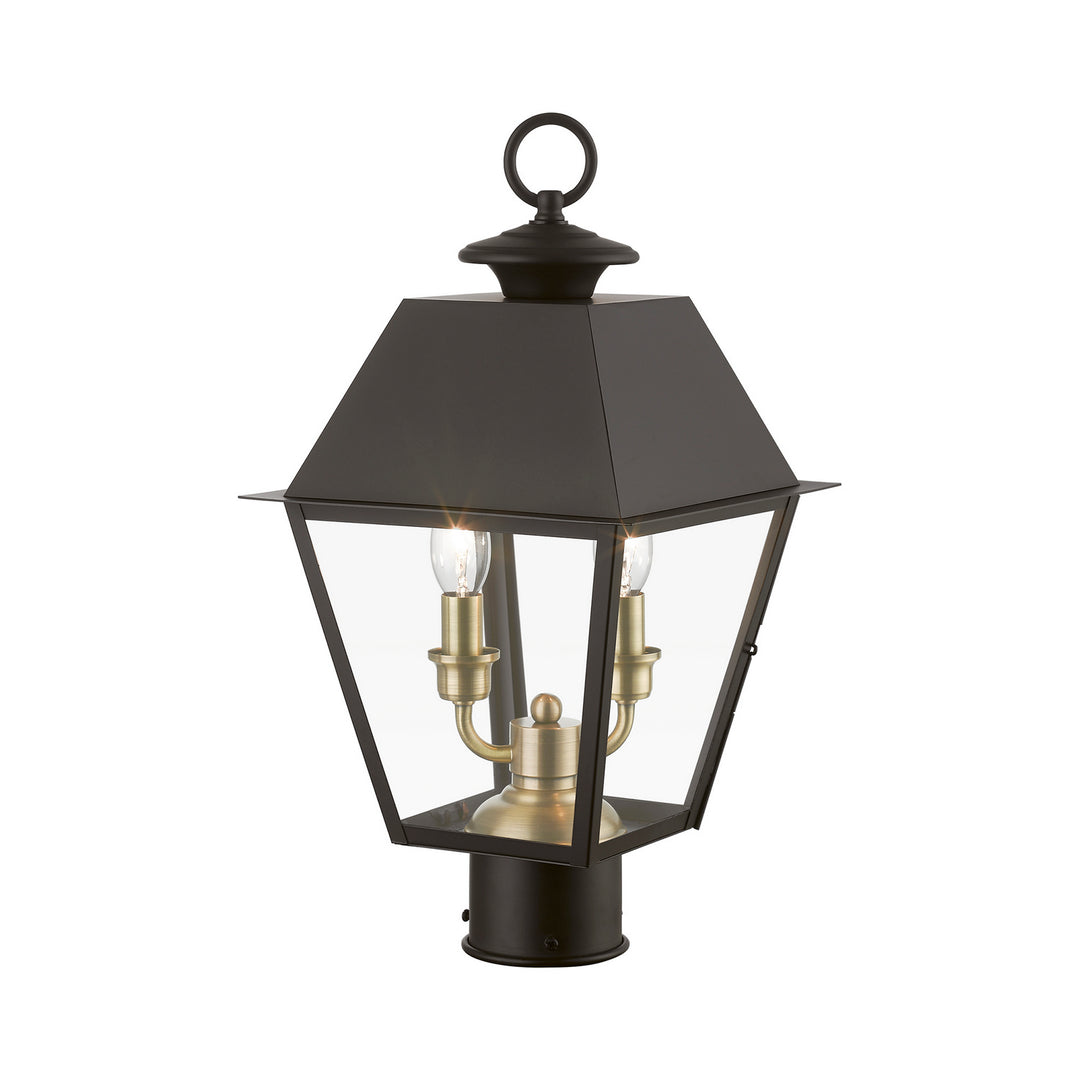Livex Lighting 27216-07  Wentworth Outdoor Bronze W/Antique Brass Finish Cluster