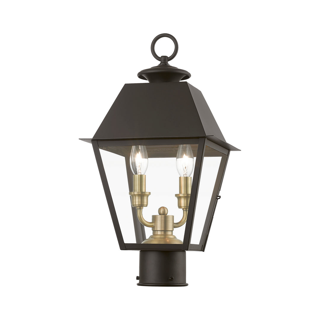 Livex Lighting 27216-07  Wentworth Outdoor Bronze W/Antique Brass Finish Cluster