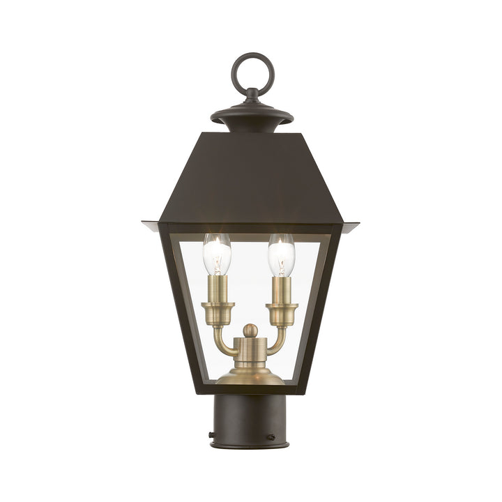 Livex Lighting 27216-07  Wentworth Outdoor Bronze W/Antique Brass Finish Cluster