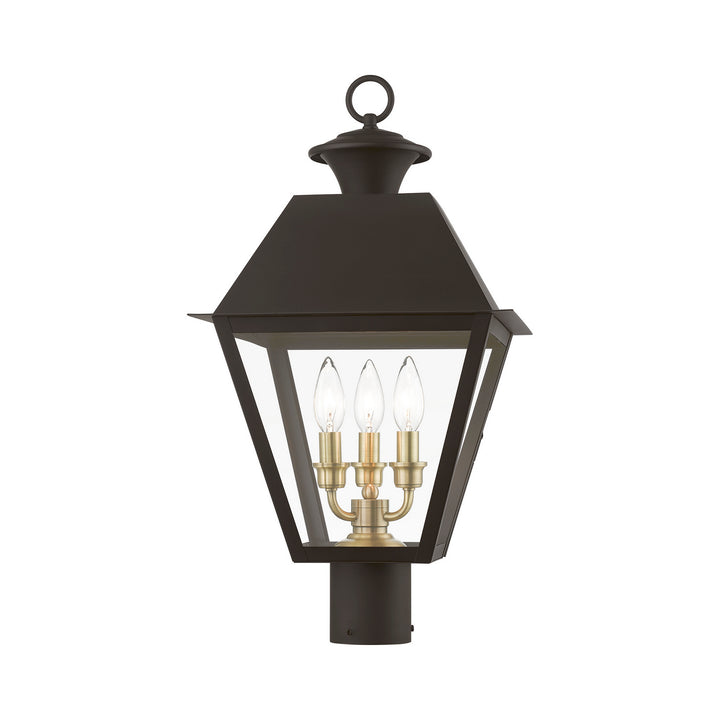 Livex Lighting 27219-07  Wentworth Outdoor Bronze W/Antique Brass Finish Cluster