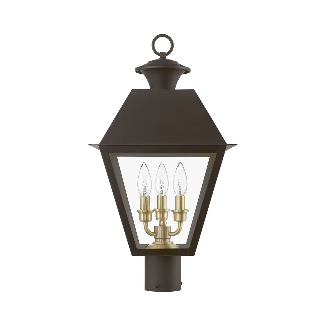 Livex Lighting 27219-07  Wentworth Outdoor Bronze W/Antique Brass Finish Cluster