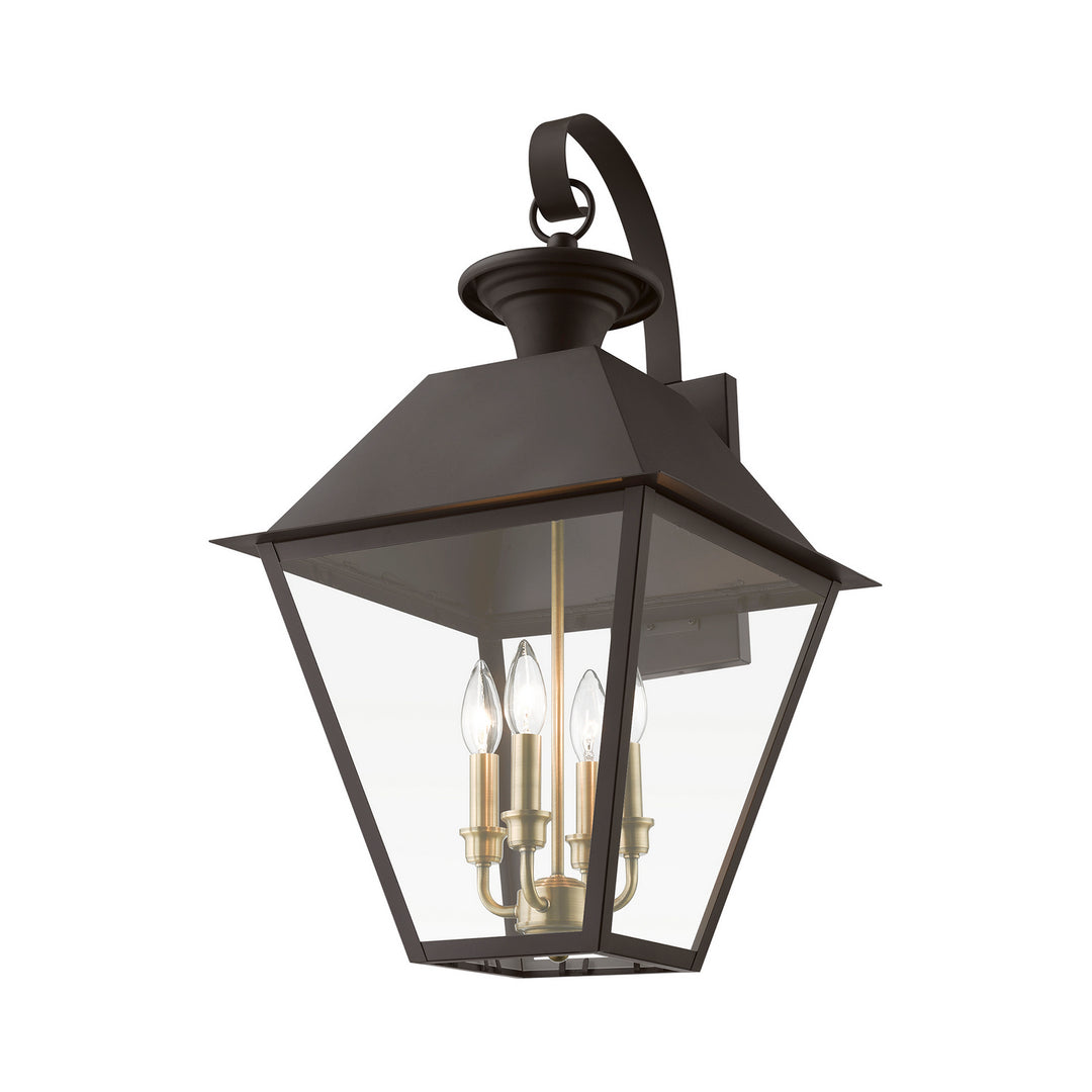 Livex Lighting 27222-07  Wentworth Outdoor Bronze W/Antique Brass Finish Cluster