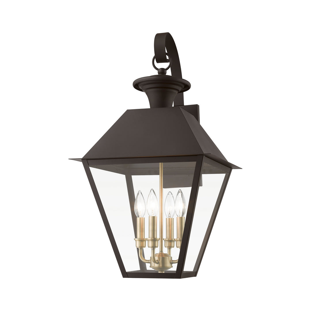 Livex Lighting 27222-07  Wentworth Outdoor Bronze W/Antique Brass Finish Cluster