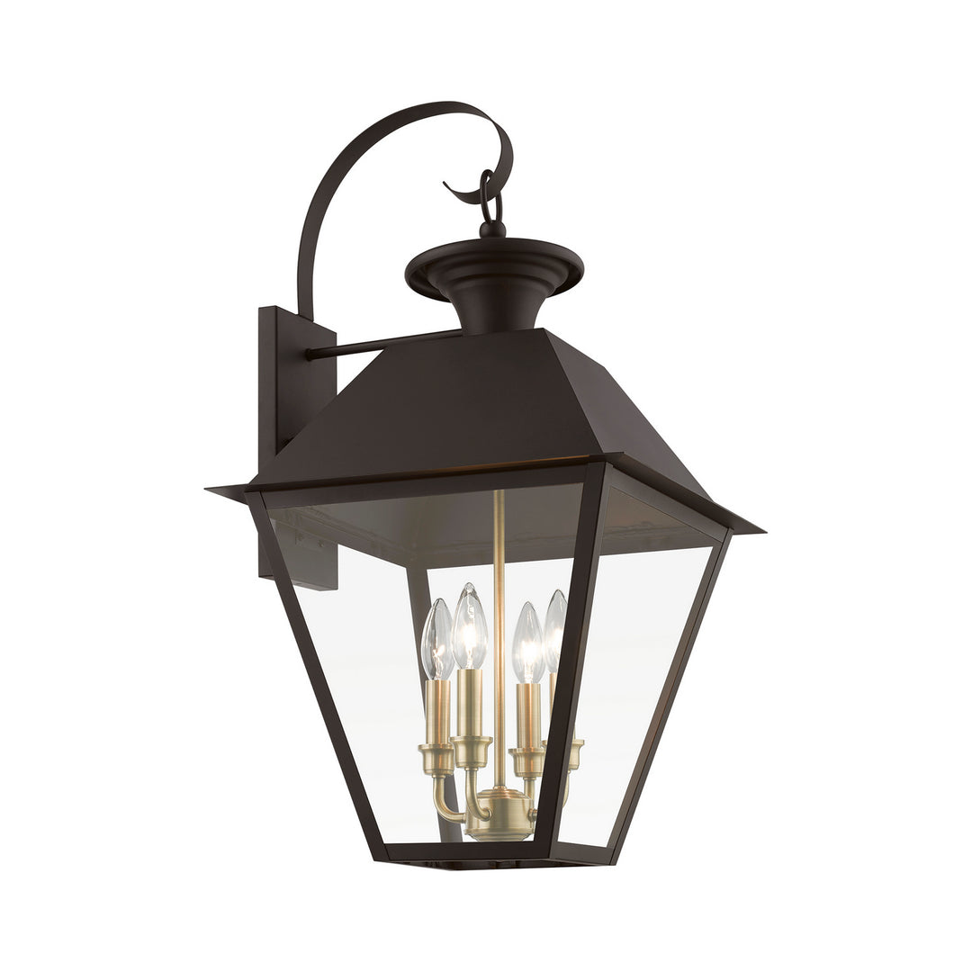 Livex Lighting 27222-07  Wentworth Outdoor Bronze W/Antique Brass Finish Cluster