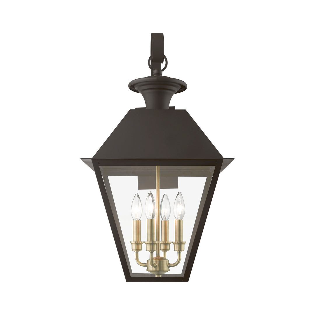 Livex Lighting 27222-07  Wentworth Outdoor Bronze W/Antique Brass Finish Cluster