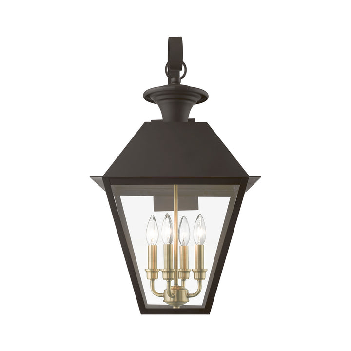 Livex Lighting 27222-07  Wentworth Outdoor Bronze W/Antique Brass Finish Cluster