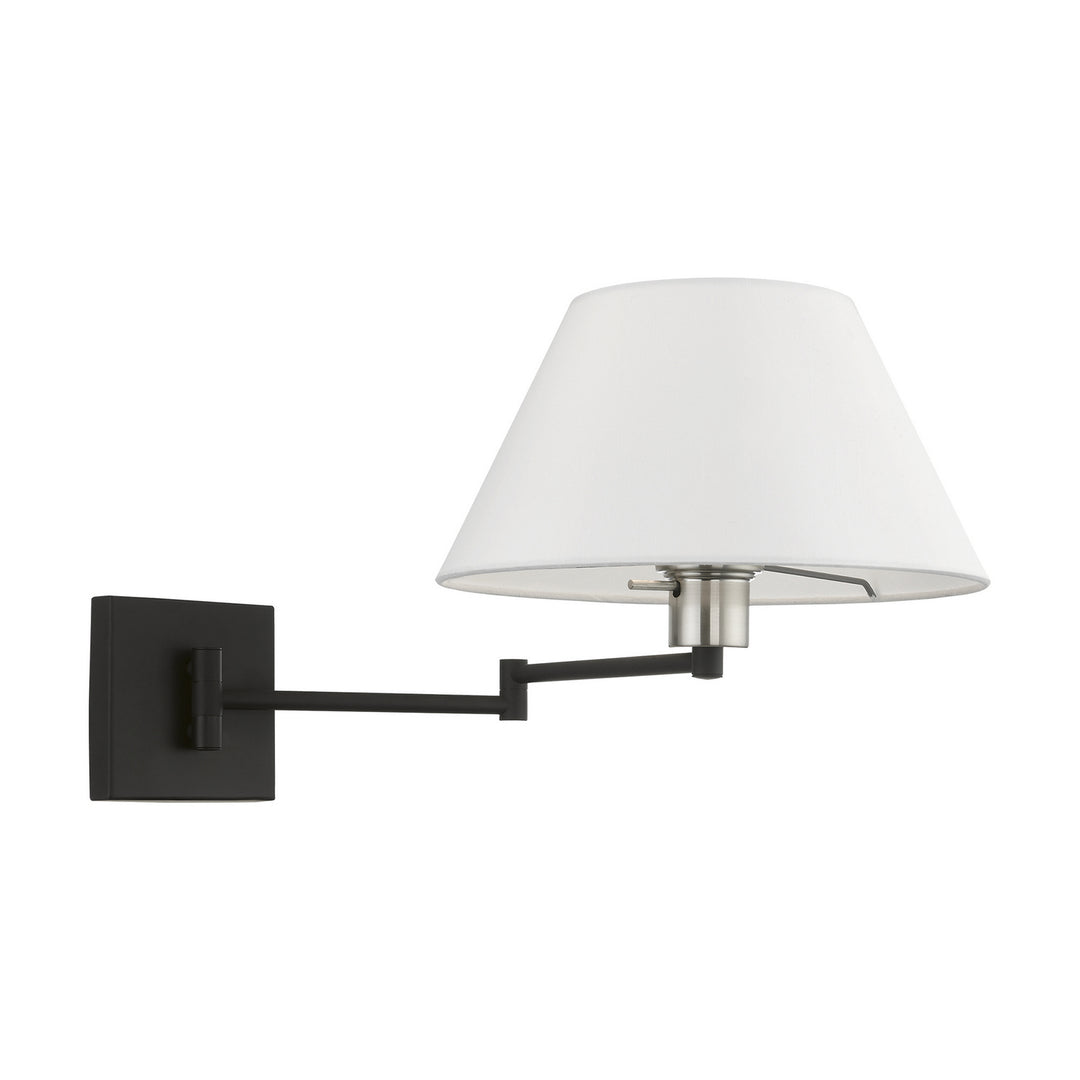 Livex Lighting 40039-04  Swing Arm Wall Lamps Lamp Black W/Brushed Nickel