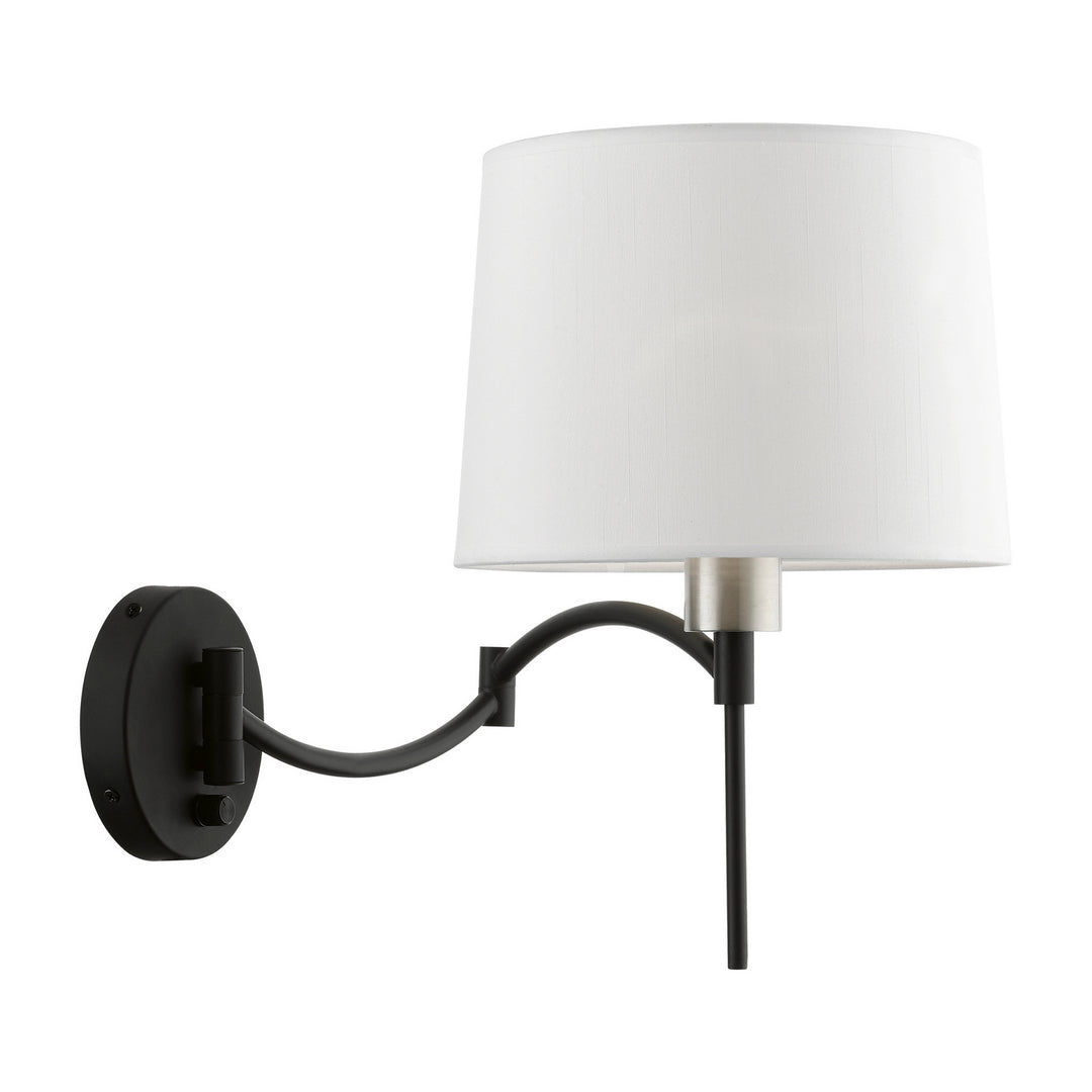 Livex Lighting 40044-04  Swing Arm Wall Lamps Lamp Black W/Brushed Nickel