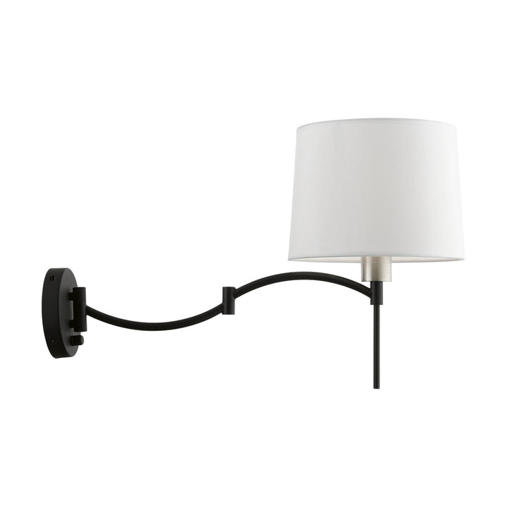 Livex Lighting 40044-04  Swing Arm Wall Lamps Lamp Black W/Brushed Nickel