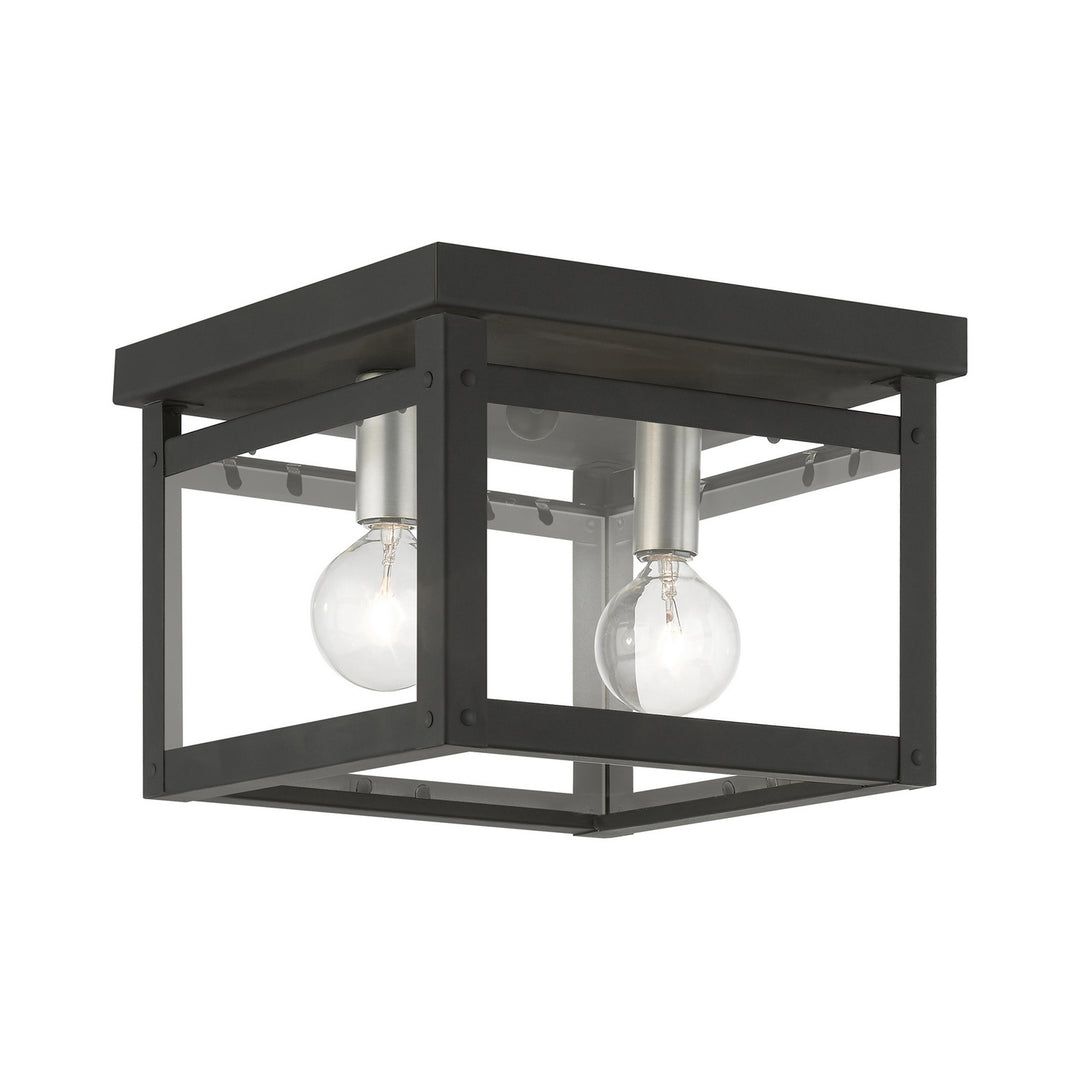 Livex Milford 4031-04 Ceiling Light - Black w/Brushed Nickel Finish Candles