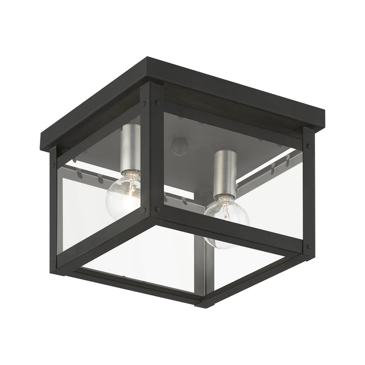 Livex Milford 4031-04 Ceiling Light - Black w/Brushed Nickel Finish Candles