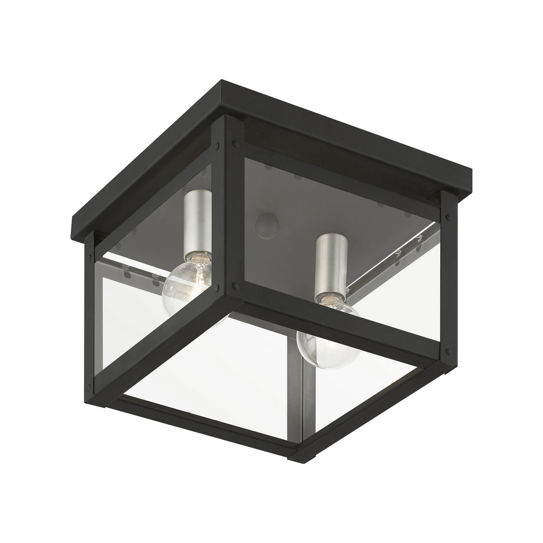 Livex Milford 4031-04 Ceiling Light - Black w/Brushed Nickel Finish Candles