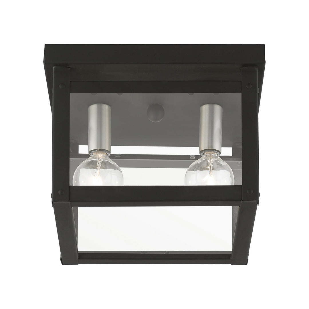 Livex Milford 4031-04 Ceiling Light - Black w/Brushed Nickel Finish Candles