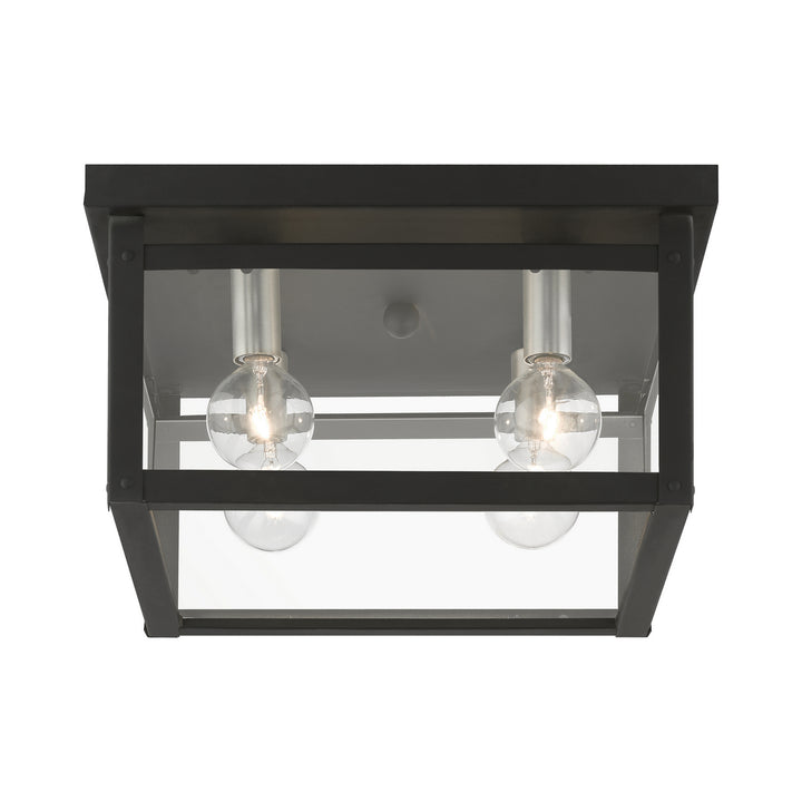 Livex Milford 4032-04 Ceiling Light - Black w/Brushed Nickel Finish Candles