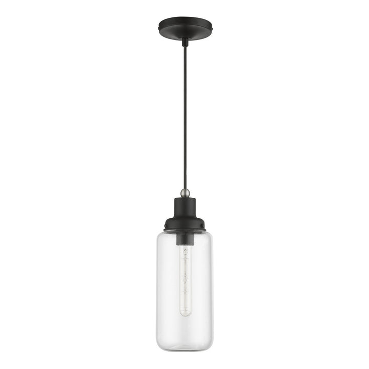 Livex Oakhurst 40614-04 Pendant Light - Black w/Brushed Nickel