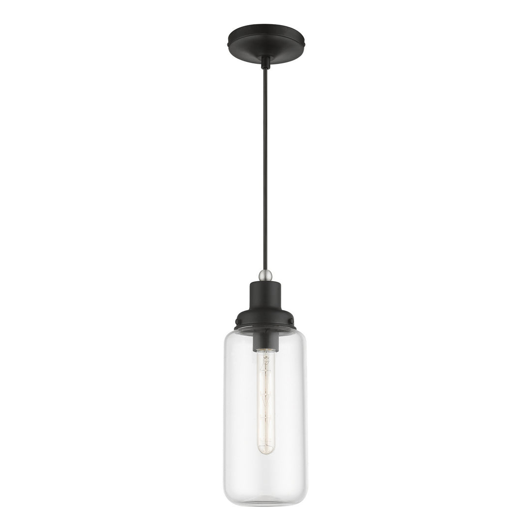 Livex Oakhurst 40614-04 Pendant Light - Black w/Brushed Nickel