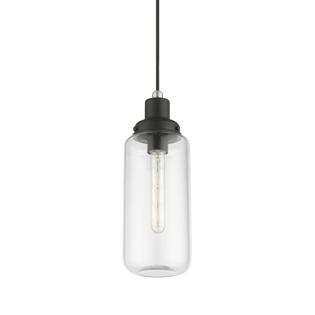 Livex Oakhurst 40614-04 Pendant Light - Black w/Brushed Nickel