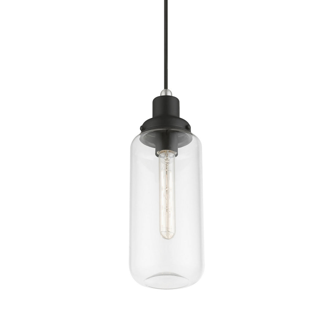 Livex Oakhurst 40614-04 Pendant Light - Black w/Brushed Nickel