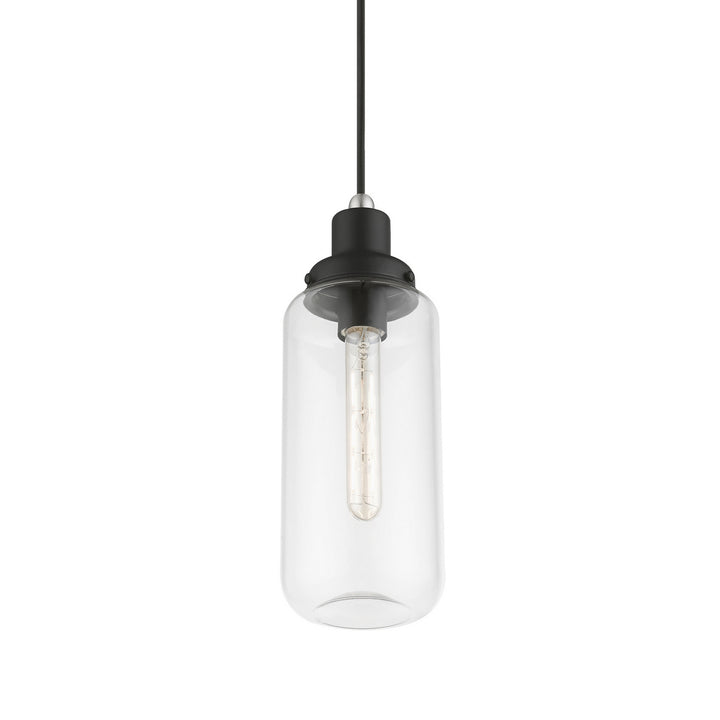 Livex Oakhurst 40614-04 Pendant Light - Black w/Brushed Nickel