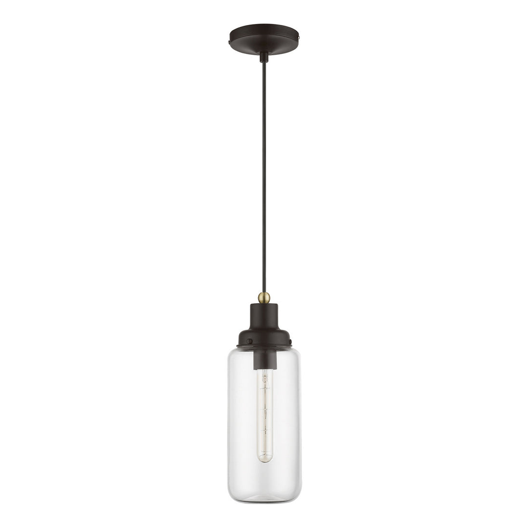 Livex Oakhurst 40614-07 Pendant Light - Bronze w/Antique Brass