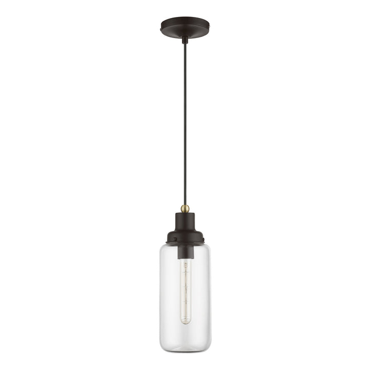 Livex Oakhurst 40614-07 Pendant Light - Bronze w/Antique Brass