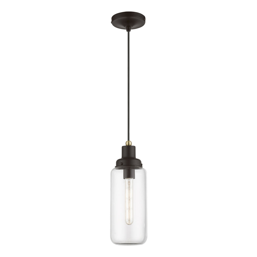 Livex Oakhurst 40614-07 Pendant Light - Bronze w/Antique Brass