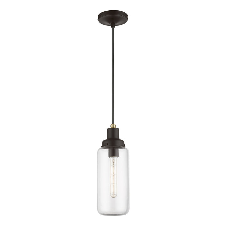 Livex Oakhurst 40614-07 Pendant Light - Bronze w/Antique Brass