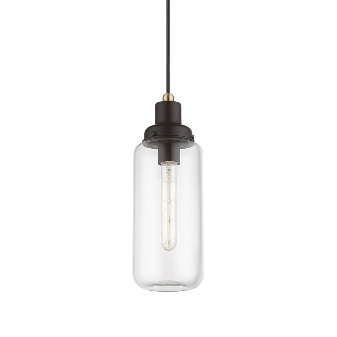 Livex Oakhurst 40614-07 Pendant Light - Bronze w/Antique Brass