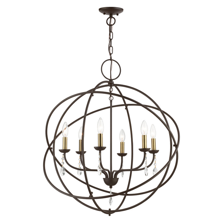 Livex Aria 40906-07 Chandelier Light - Bronze w/Antique Brass Finish Candles