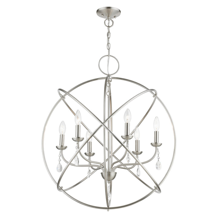 Livex Aria 40906-91 Chandelier Light - Brushed Nickel