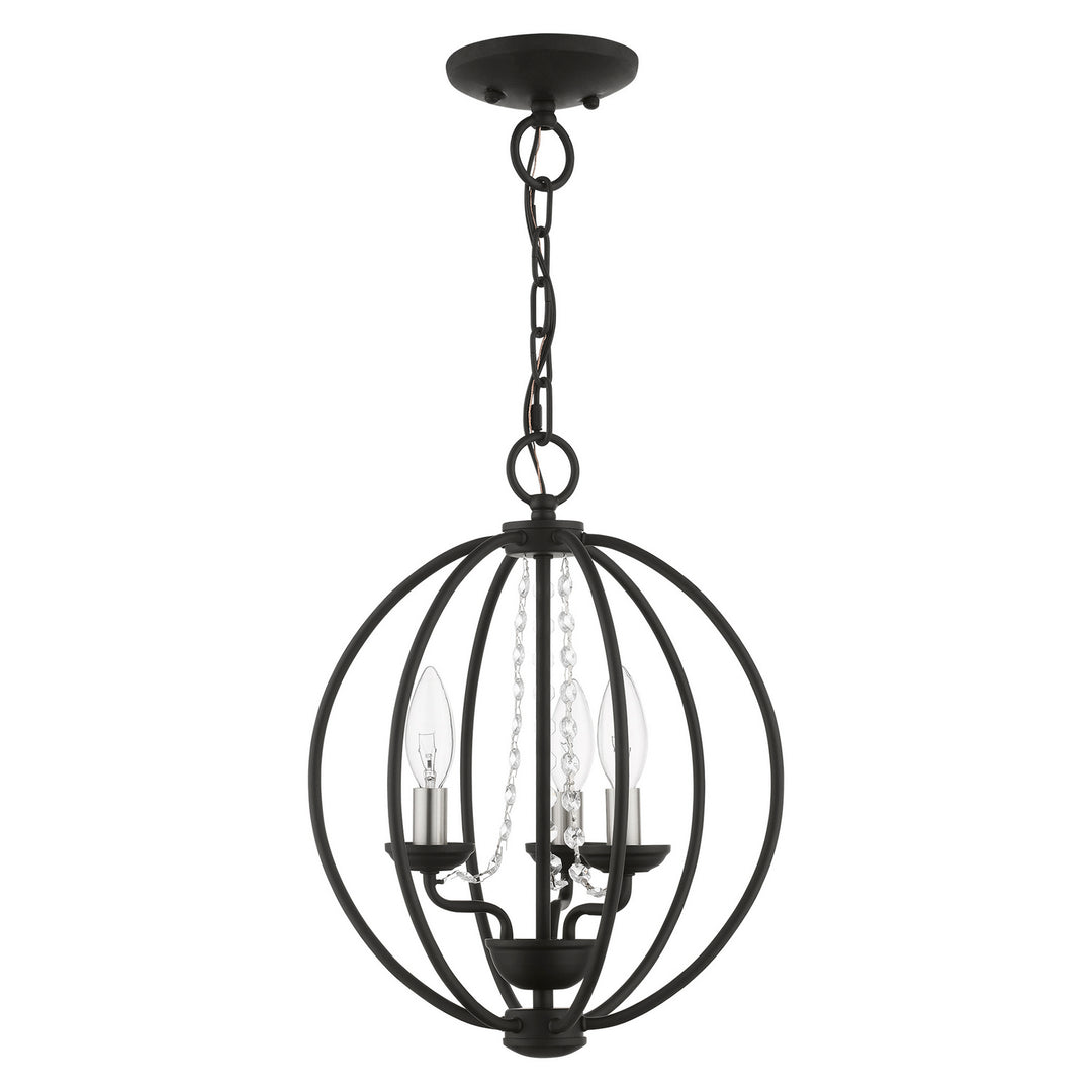 Livex Arabella 40913-04 Chandelier Light - Black w/Brushed Nickel Finish Candles