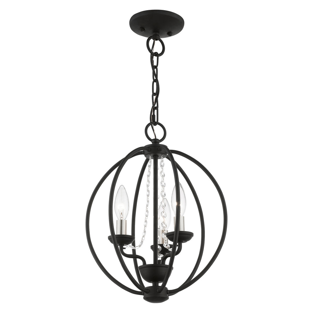 Livex Arabella 40913-04 Chandelier Light - Black w/Brushed Nickel Finish Candles