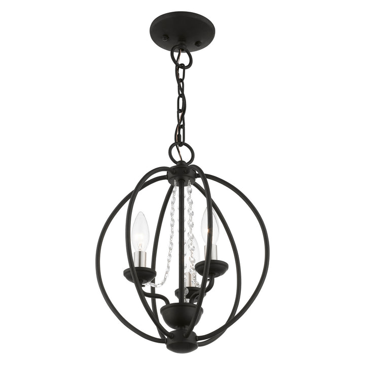 Livex Arabella 40913-04 Chandelier Light - Black w/Brushed Nickel Finish Candles