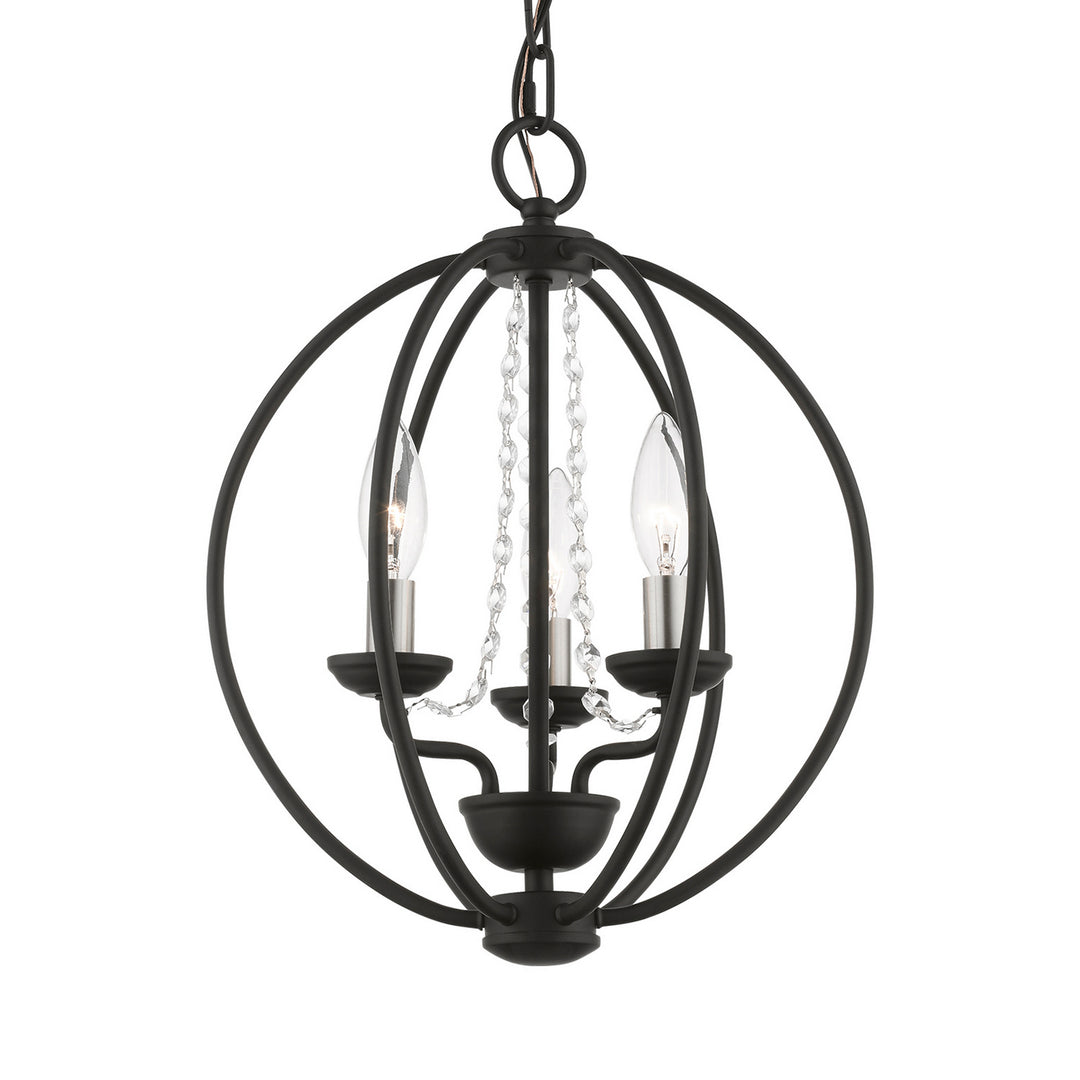 Livex Arabella 40913-04 Chandelier Light - Black w/Brushed Nickel Finish Candles