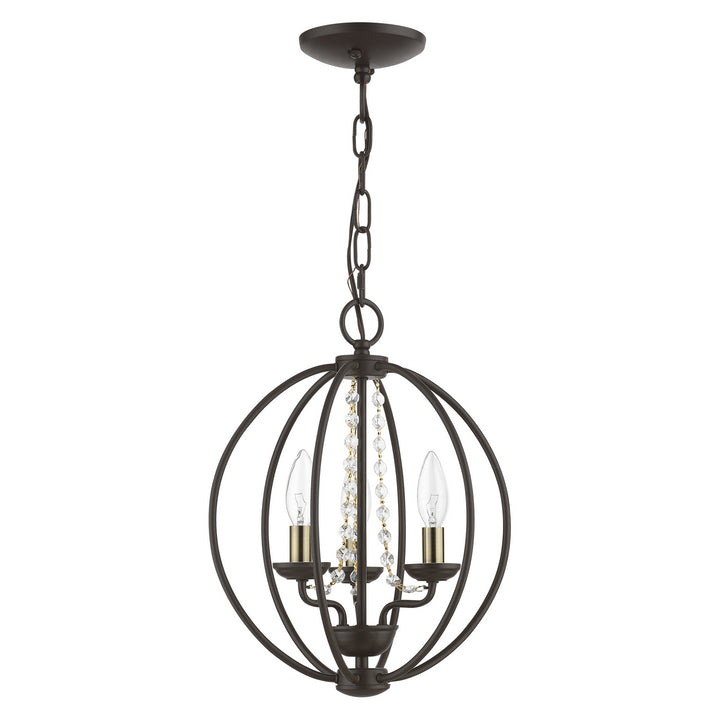 Livex Arabella 40913-07 Chandelier Light - Bronze w/Antique Brass Finish Candles