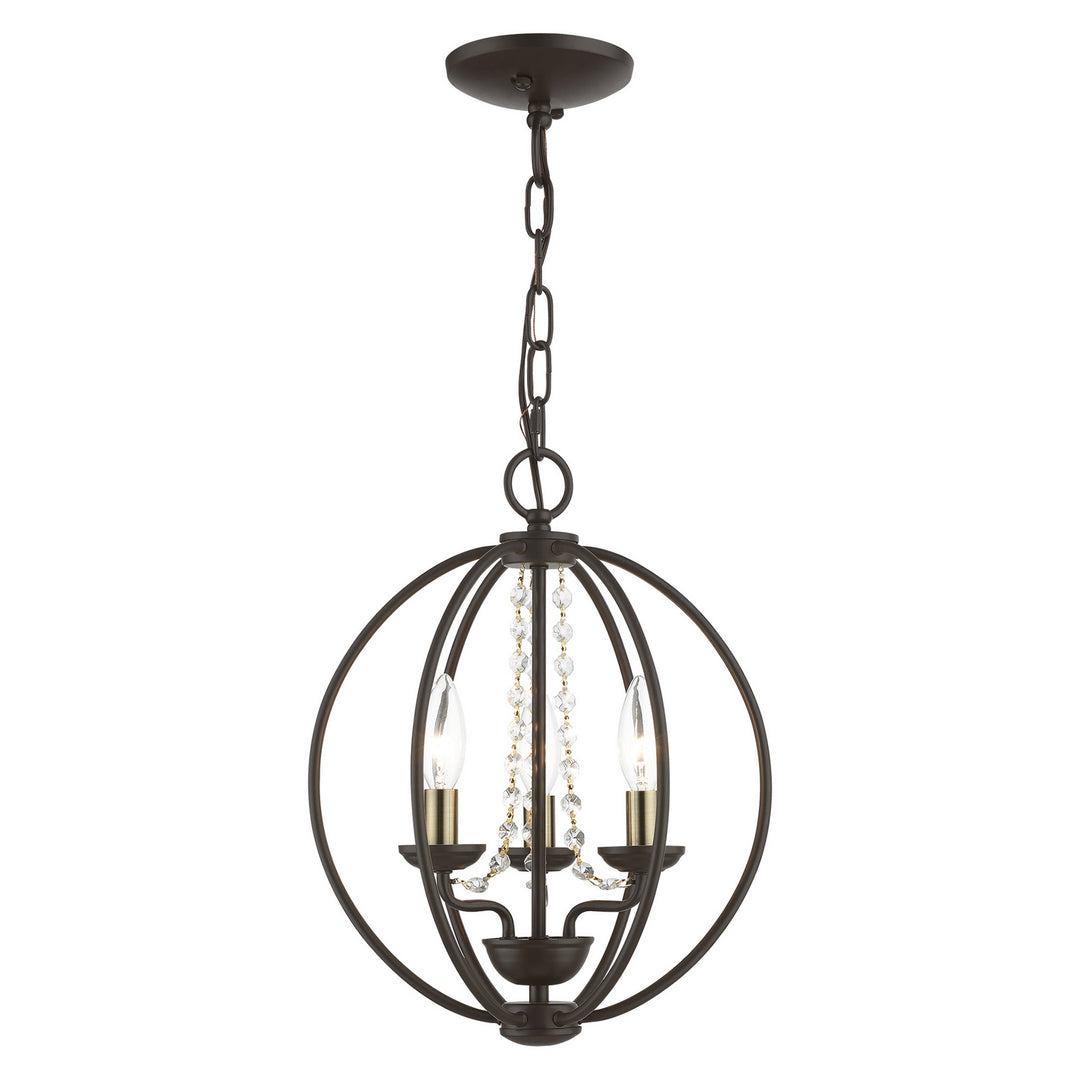 Livex Arabella 40913-07 Chandelier Light - Bronze w/Antique Brass Finish Candles