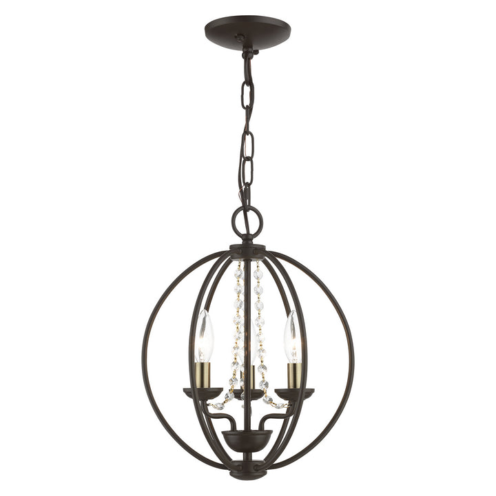 Livex Arabella 40913-07 Chandelier Light - Bronze w/Antique Brass Finish Candles