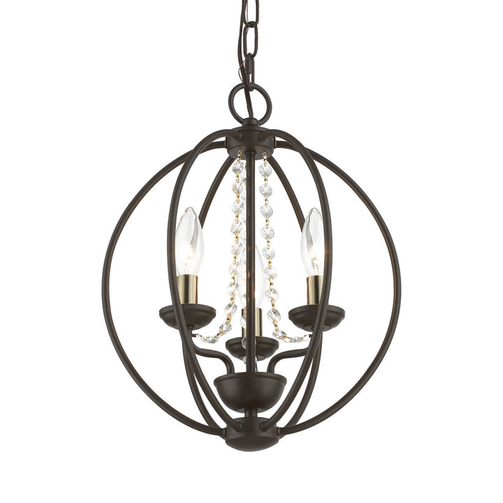 Livex Arabella 40913-07 Chandelier Light - Bronze w/Antique Brass Finish Candles